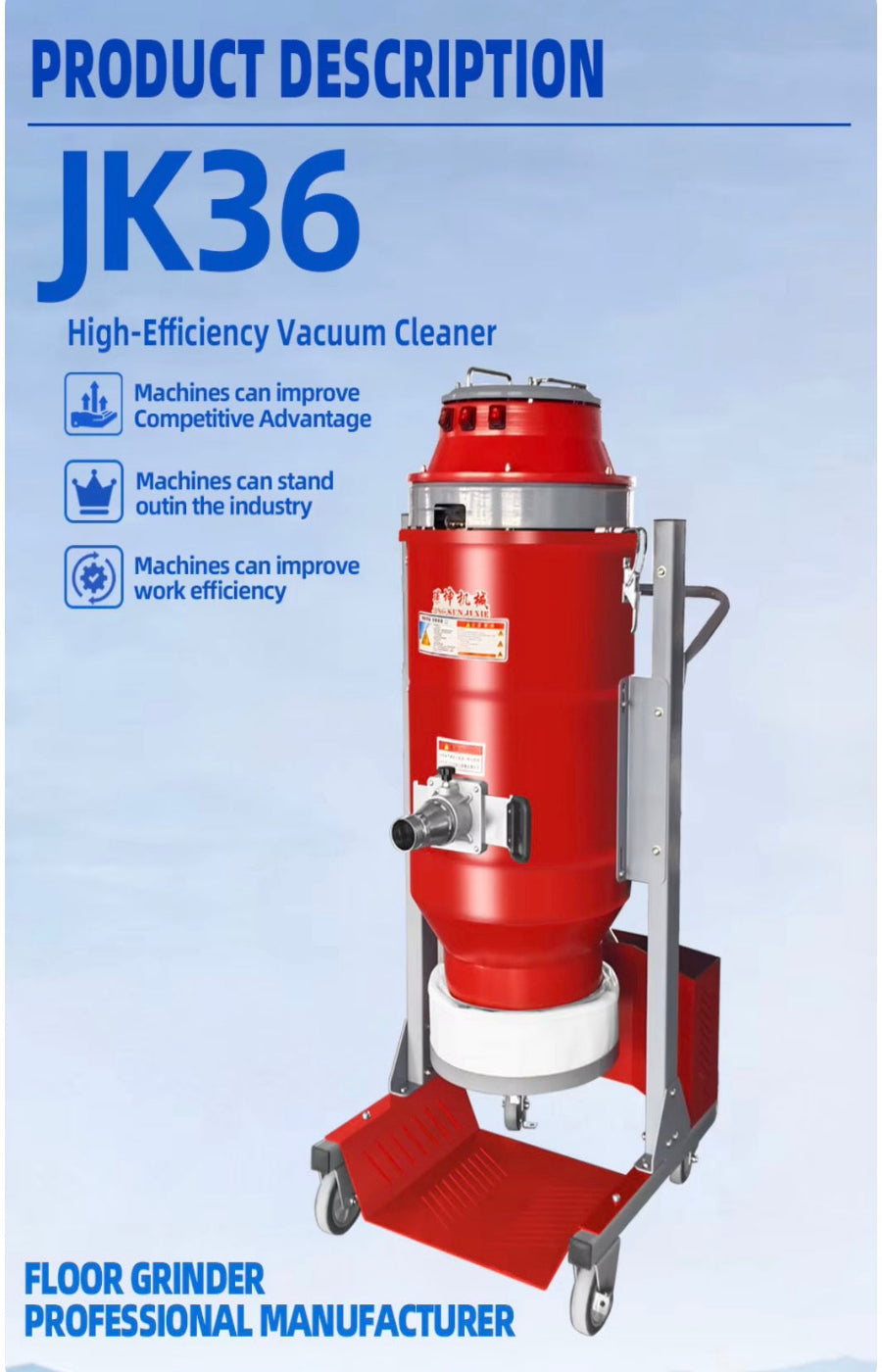 JK36 Industrial Vacuum $2399.99 Free Shipping!!