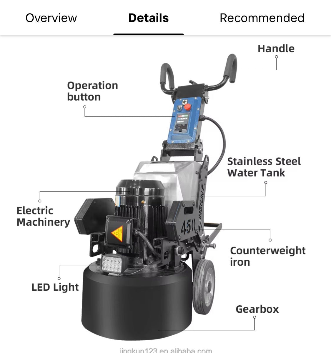 Concrete Floor Grinder  450 JK FREE SHIPPING!!!